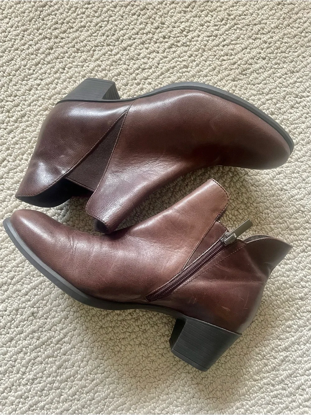 Munro Brown Leather Ankle Booties